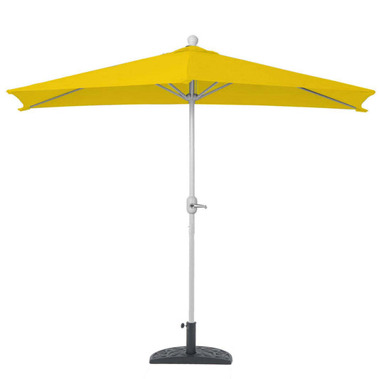 Cosmo Casa - Halfronde Balkonparasol - UV 50 Bescherming - Polyester & Aluminium - Geel - 300 cm / 3 kg - Met Standaard