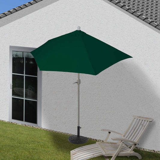 Cosmo Casa - Halfronde Balkonparasol - UV 50 Bescherming - Polyester & Aluminium - Groen - 300 cm / 3 kg - Met Standaard