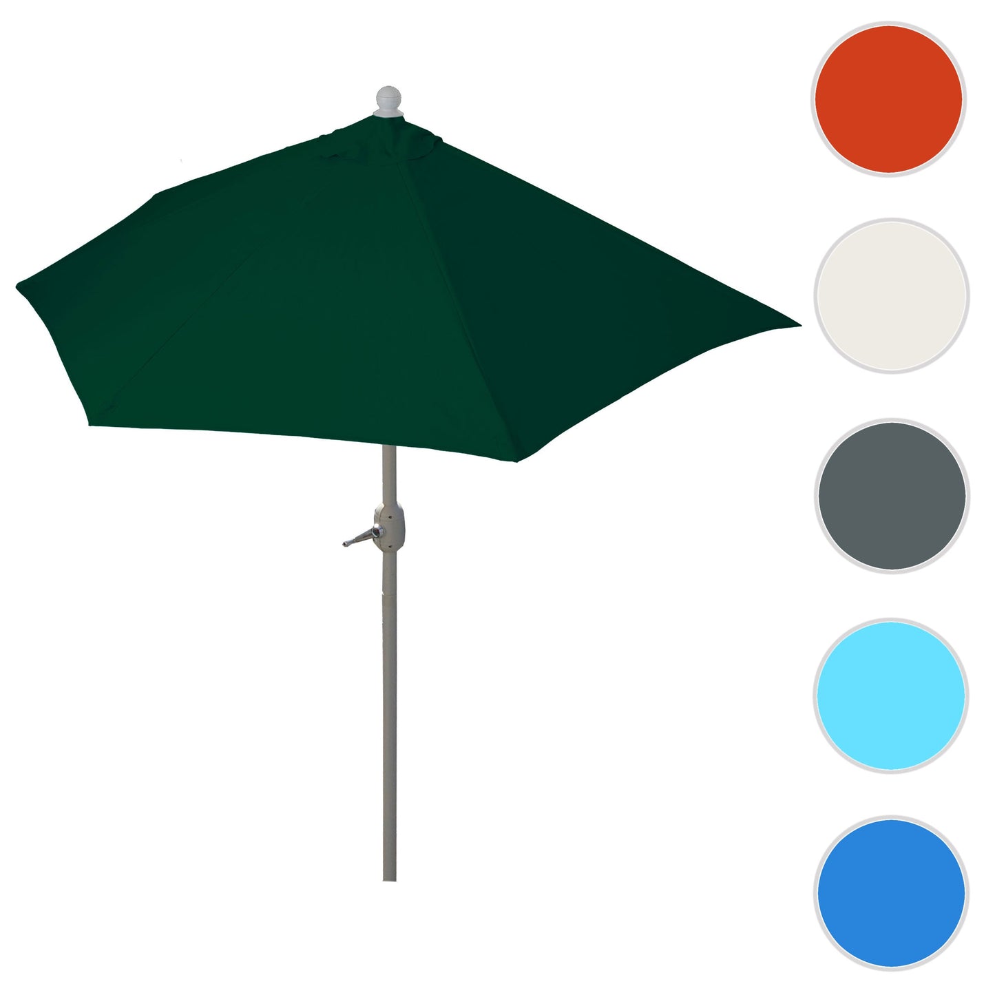 Cosmo Casa - Halfronde Balkonparasol - UV 50 Bescherming - Polyester & Aluminium - Groen - 300 cm / 3 kg
