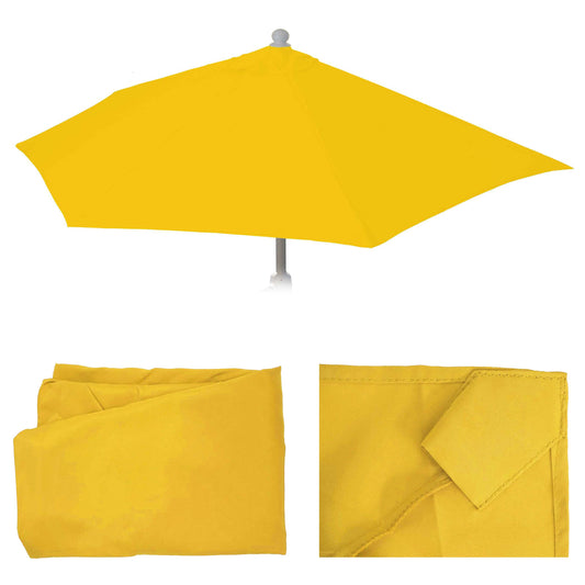 Cosmo Casa - Vervangende Hoes voor Halfronde Parasol - Stoftextiel - UV 50 - Geel - Ø 300 cm / 3 kg