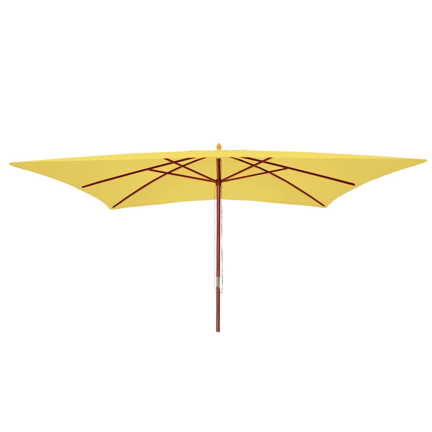 Cosmo Casa - Marktparasol Florida - 3x4 m, 6 kg - Polyester & Hout - Geel