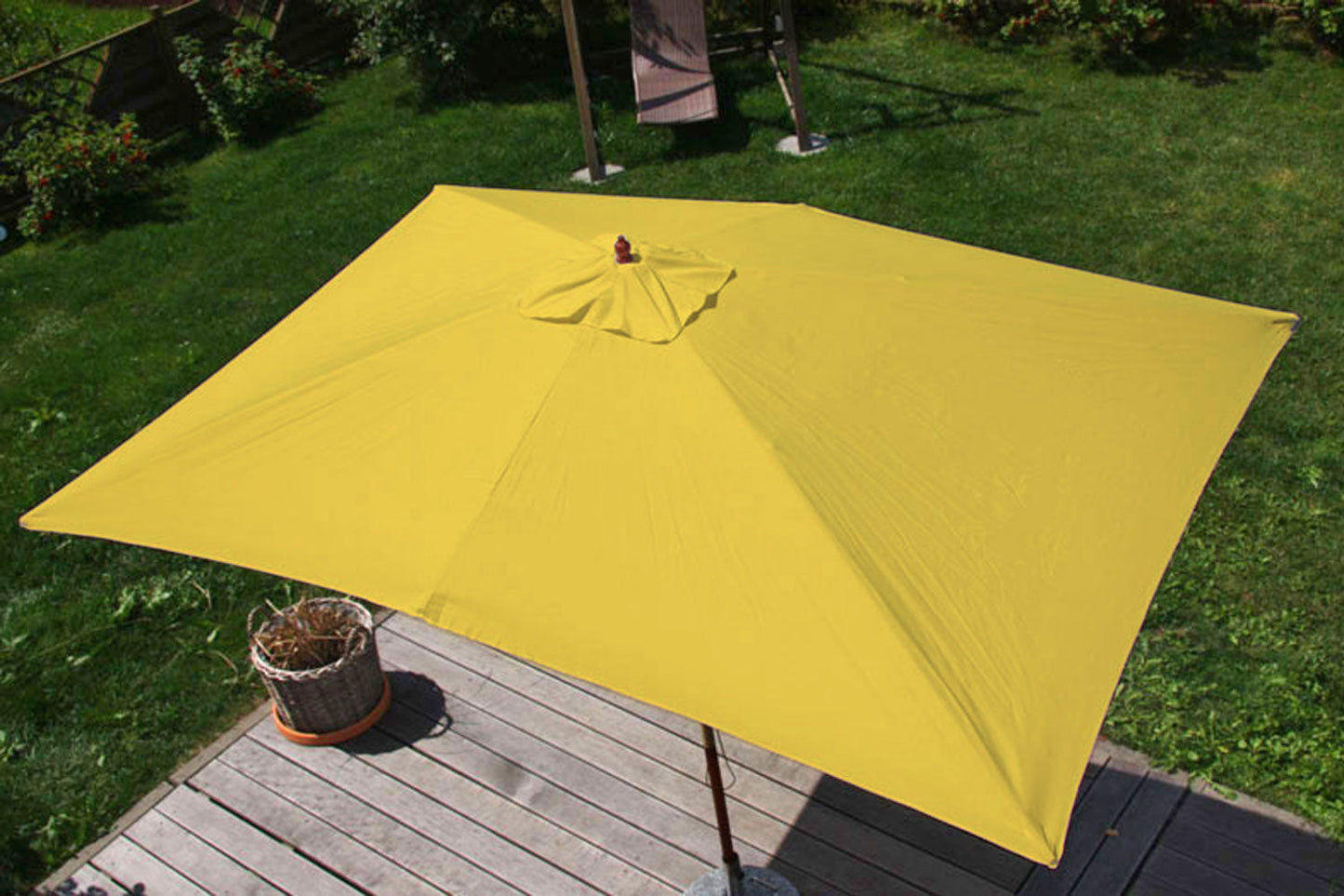 Cosmo Casa - Marktparasol Florida - 3x4 m, 6 kg - Polyester & Hout - Geel