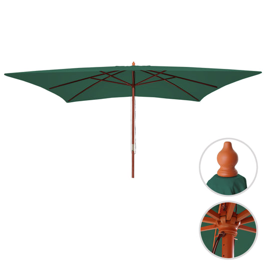 Cosmo Casa - Marktparasol Florida - 3x4 m, 6 kg - Polyester & Hout - Groen