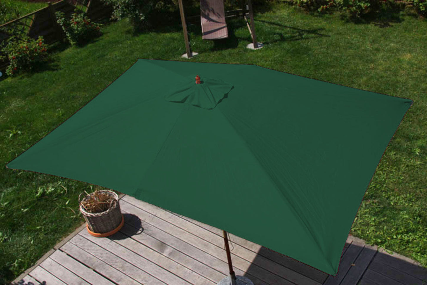 Cosmo Casa - Marktparasol Florida - 3x4 m, 6 kg - Polyester & Hout - Groen