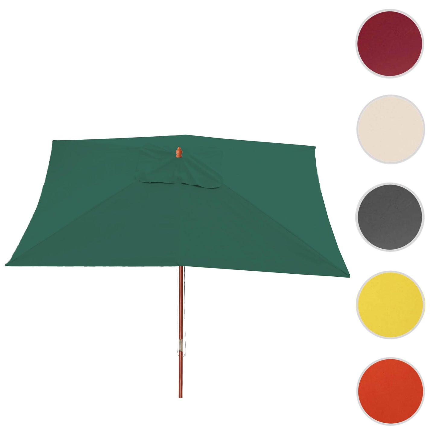 Cosmo Casa - Marktparasol Florida - 3x4 m, 6 kg - Polyester & Hout - Groen