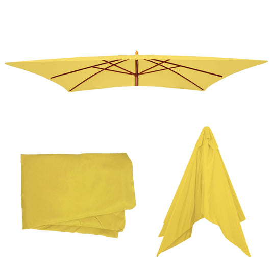 Cosmo Casa - Vervangende Hoes voor Parasol Florida 3x4 m - Polyester - Geel