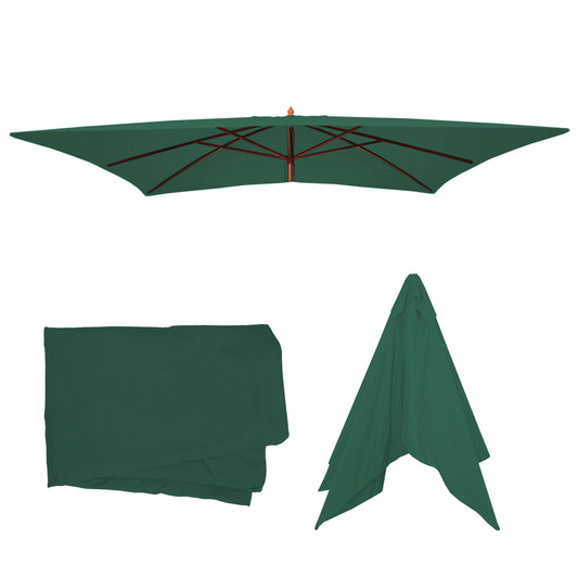 Cosmo Casa - Vervangende Hoes voor Parasol Florida 3x4 m - Polyester - Groen