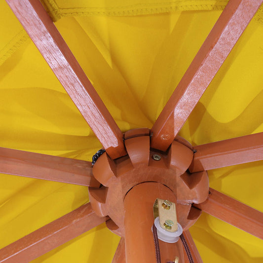 Cosmo Casa - Marktparasol Florida - 3,5 m, 7 kg - Polyester & Hout - Geel