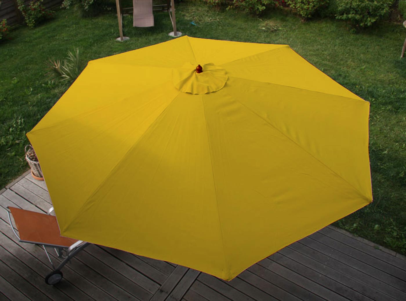 Cosmo Casa - Marktparasol Florida - 3,5 m, 7 kg - Polyester & Hout - Geel