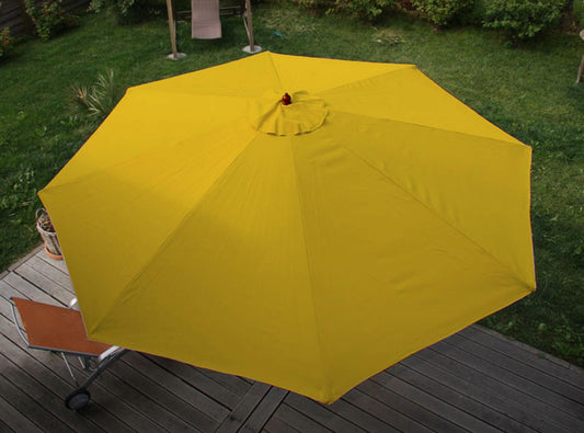 Cosmo Casa - Marktparasol Florida - 3,5 m, 7 kg - Polyester & Hout - Geel