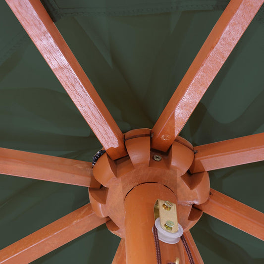 Cosmo Casa - Marktparasol Florida - 3,5 m, 7 kg - Polyester & Hout - Groen