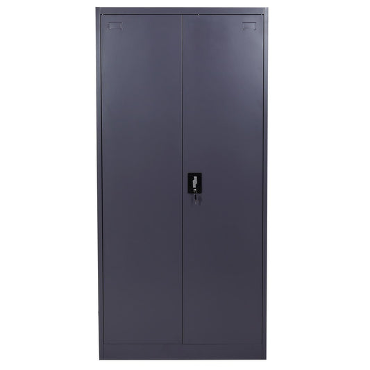 Cosmo Casa - Archiefkast - Kantoorkast - Metaal - Donkergrijs - 185×90×40 cm