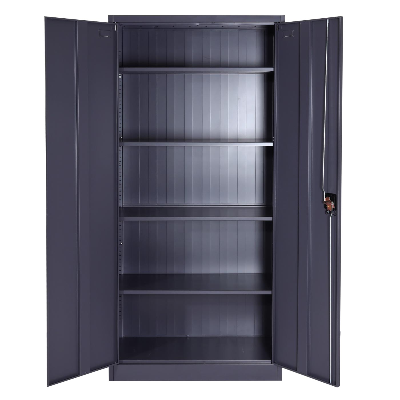 Cosmo Casa - Archiefkast - Kantoorkast - Metaal - Donkergrijs - 185×90×40 cm