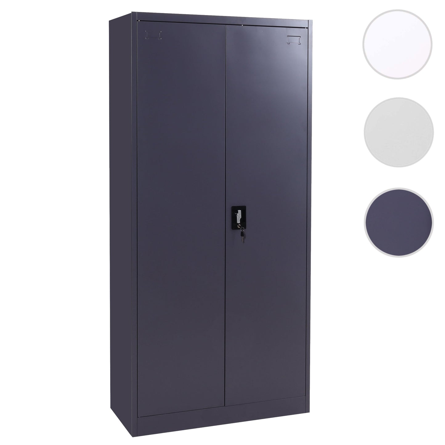 Cosmo Casa - Archiefkast - Kantoorkast - Metaal - Donkergrijs - 185×90×40 cm