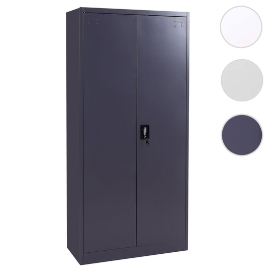 Cosmo Casa - Archiefkast - Kantoorkast - Metaal - Donkergrijs - 185×90×40 cm