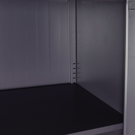 Cosmo Casa - Archiefkast - Kantoorkast - Metaal - Donkergrijs - 140×90×40 cm