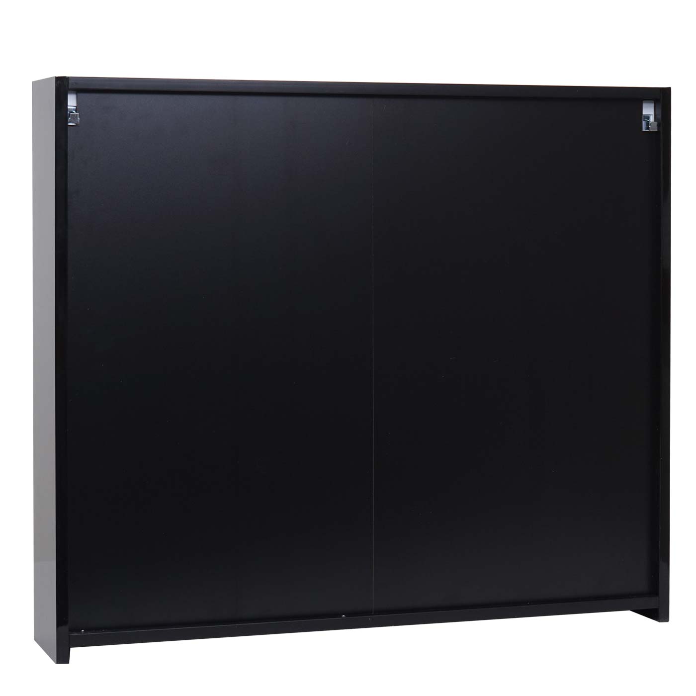 Cosmo Casa - Spiegelkast - Badkamerkast Hangkast - 6 Planken, High Gloss - Zwart - 70×80×16 cm