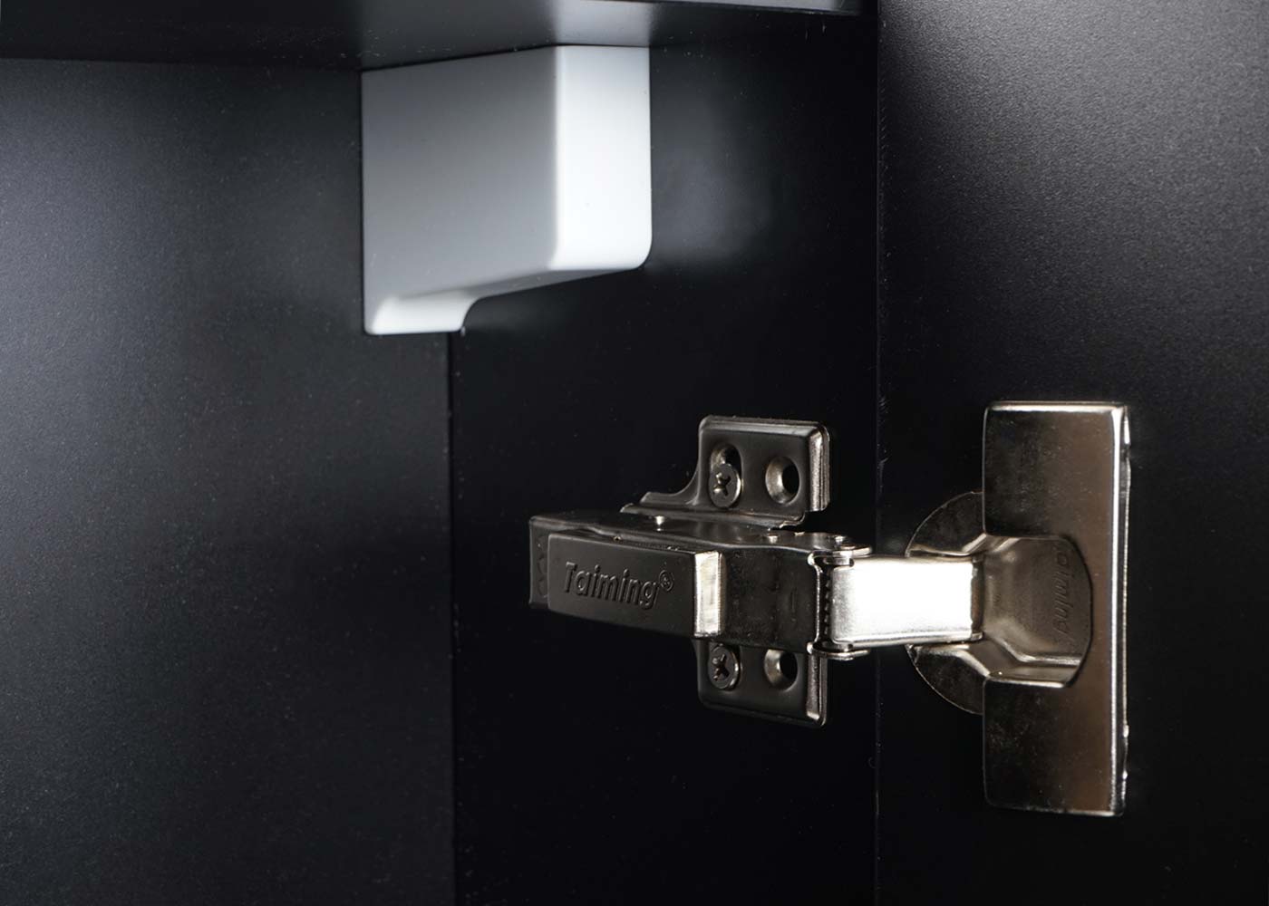 Cosmo Casa - Spiegelkast - Badkamerkast Hangkast - 6 Planken, High Gloss - Zwart - 70×80×16 cm