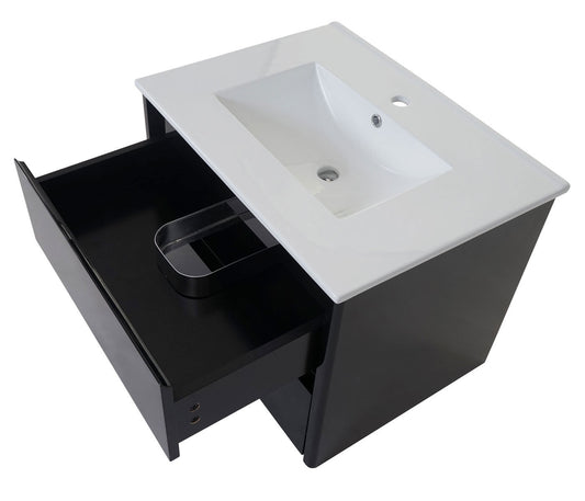 Cosmo Casa - Badkamerset - Make-up Spiegelkast Hangkast - High Gloss - Zwart