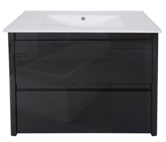 Cosmo Casa - Badkamerset - Make-up Spiegelkast Hangkast - High Gloss - Zwart