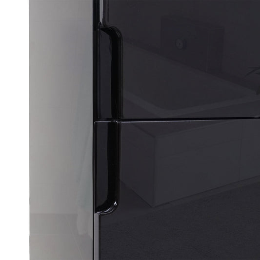 Cosmo Casa - Badkamerset - Make-up Spiegelkast Hangkast - High Gloss - Zwart