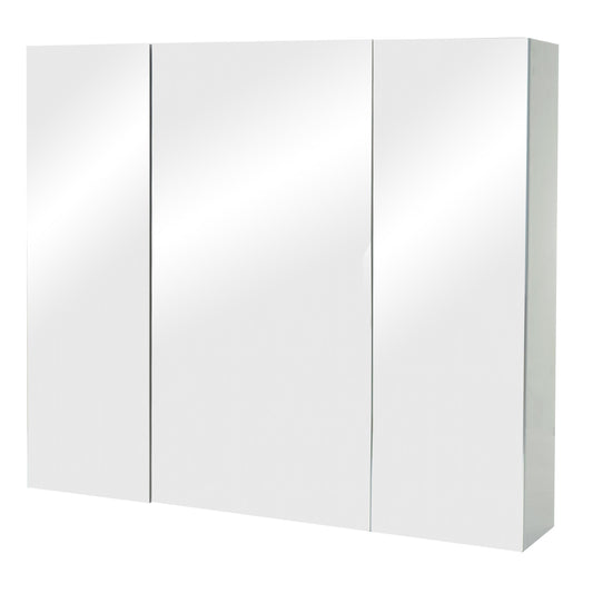 Cosmo Casa - Spiegelkast - Badkamer hangkast - MDF en glas - Grijs - 70×80×16 cm