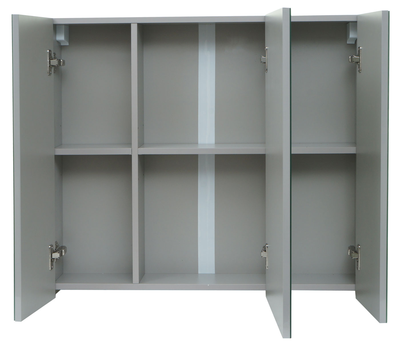 Cosmo Casa - Spiegelkast - Badkamer hangkast - MDF en glas - Grijs - 70×80×16 cm