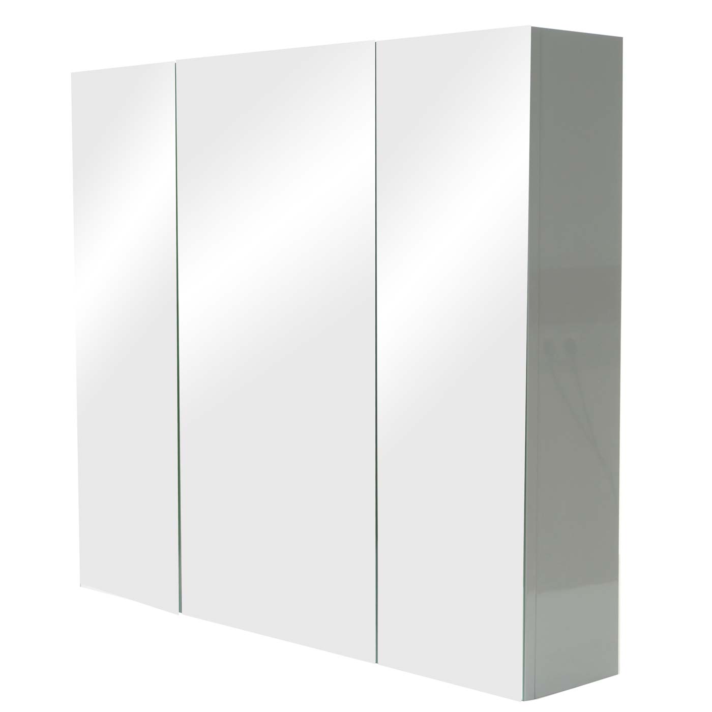 Cosmo Casa - Spiegelkast - Badkamer hangkast - MDF en glas - Grijs - 70×80×16 cm