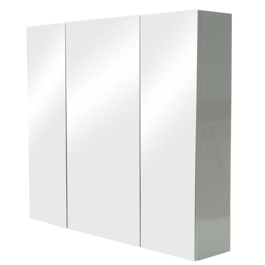 Cosmo Casa - Spiegelkast - Badkamer hangkast - MDF en glas - Grijs - 70×80×16 cm