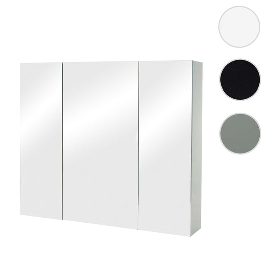 Cosmo Casa - Spiegelkast - Badkamer hangkast - MDF en glas - Grijs - 70×80×16 cm