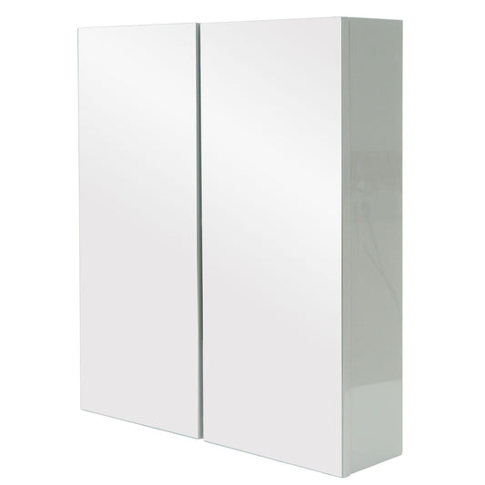 Cosmo Casa - Spiegelkast - Badkamer hangkast - MDF en glas - Grijs - 70×60×16 cm