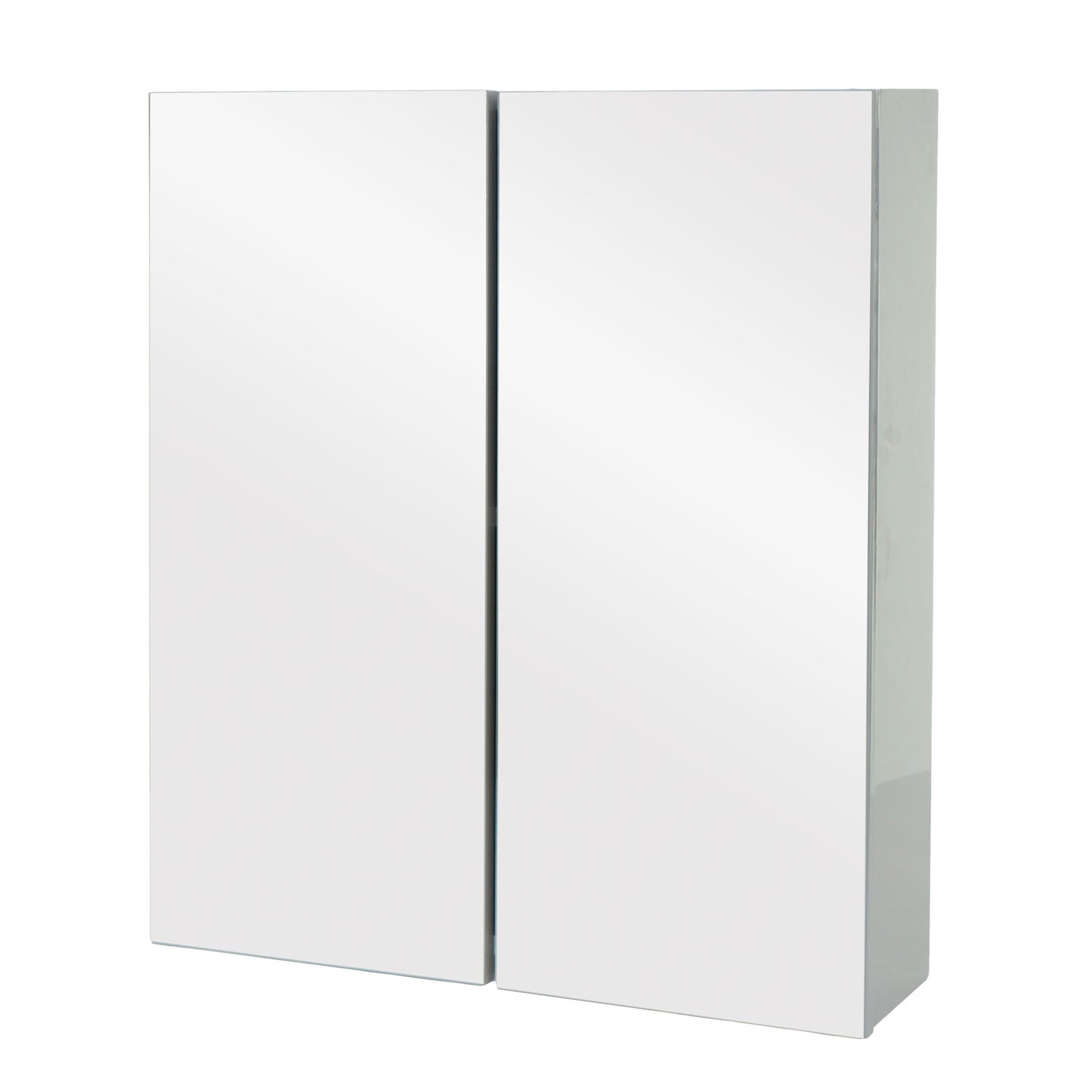 Cosmo Casa - Spiegelkast - Badkamer hangkast - MDF en glas - Grijs - 70×60×16 cm