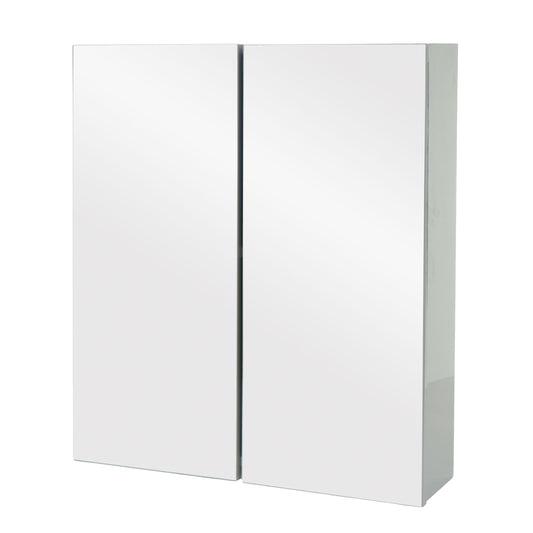 Cosmo Casa - Spiegelkast - Badkamer hangkast - MDF en glas - Grijs - 70×60×16 cm