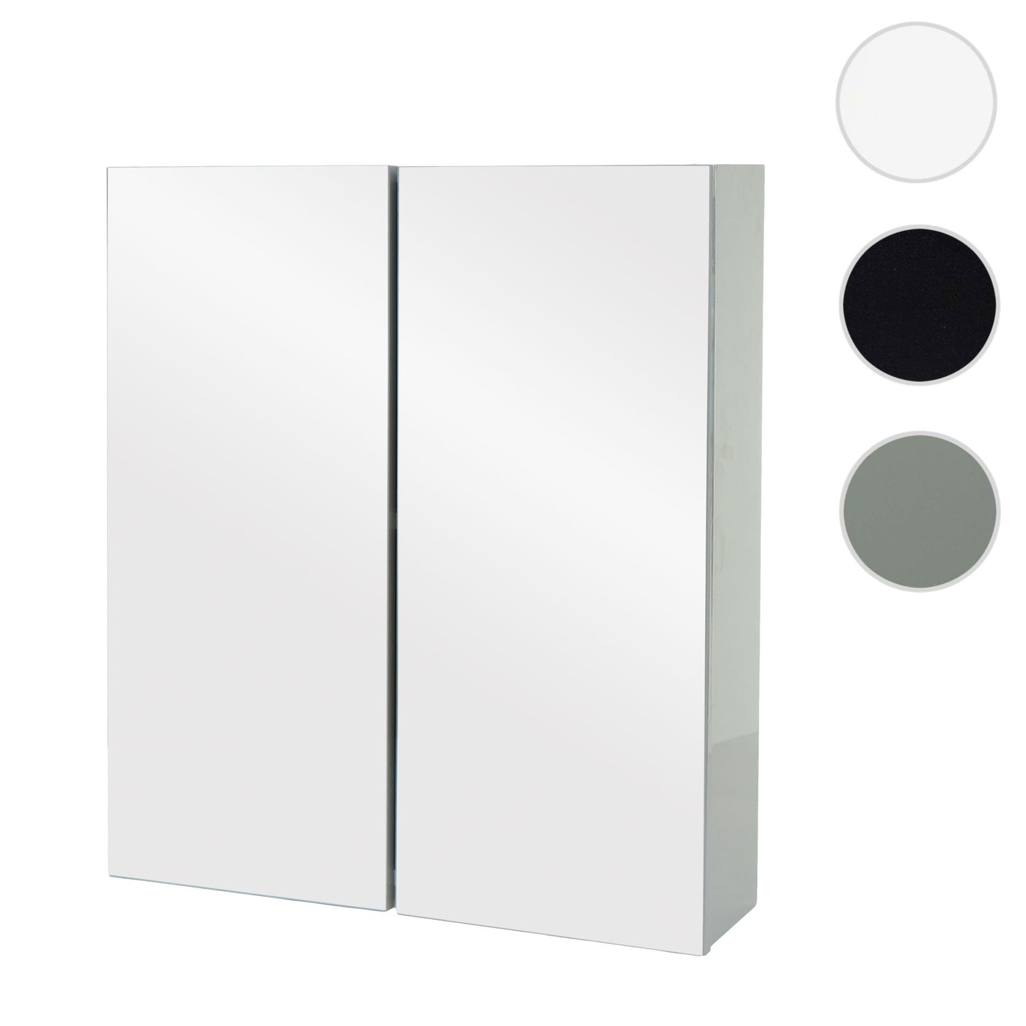 Cosmo Casa - Spiegelkast - Badkamer hangkast - MDF en glas - Grijs - 70×60×16 cm