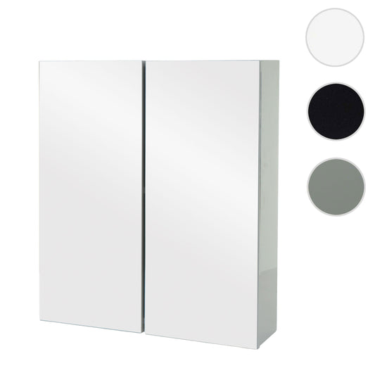 Cosmo Casa - Spiegelkast - Badkamer hangkast - MDF en glas - Grijs - 70×60×16 cm