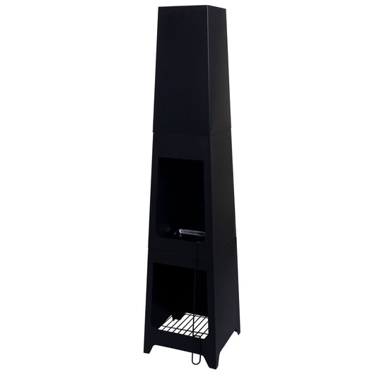 Cosmo Casa - Tuinkachel - Tuinhaard / Terrashaard - Pokervuurplaats - 150×35×34 cm - Zwart