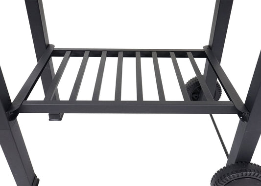 Cosmo Casa - Grillwagen Houtskool BBQ - Staande Grill met Deksel & Planken - Staal - 110×100×51 cm - Zwart