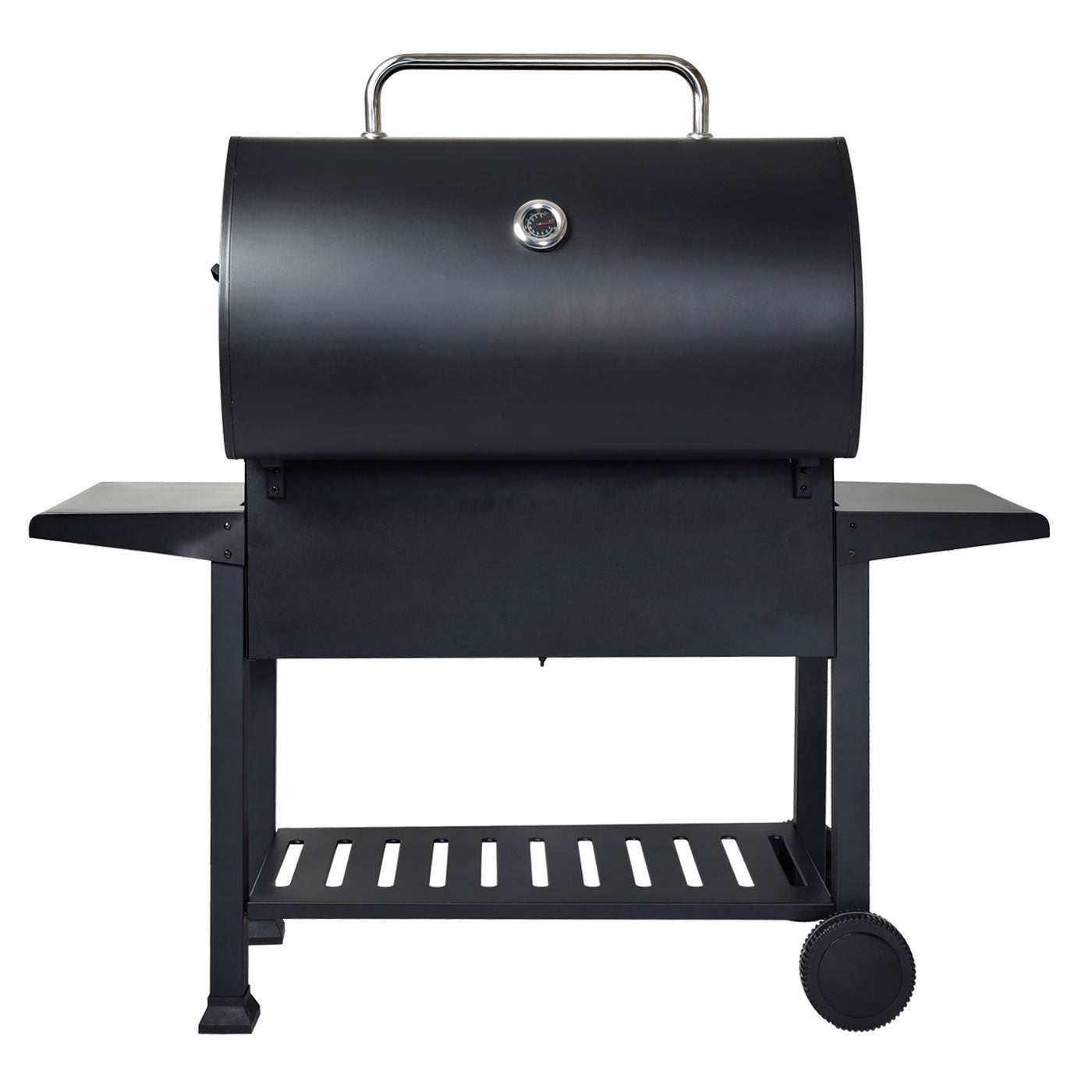 Cosmo Casa - Houtskoolgrill - Grillwagen met Dekselplank - Gemailleerd Staal - 110×153×60 cm - Zwart