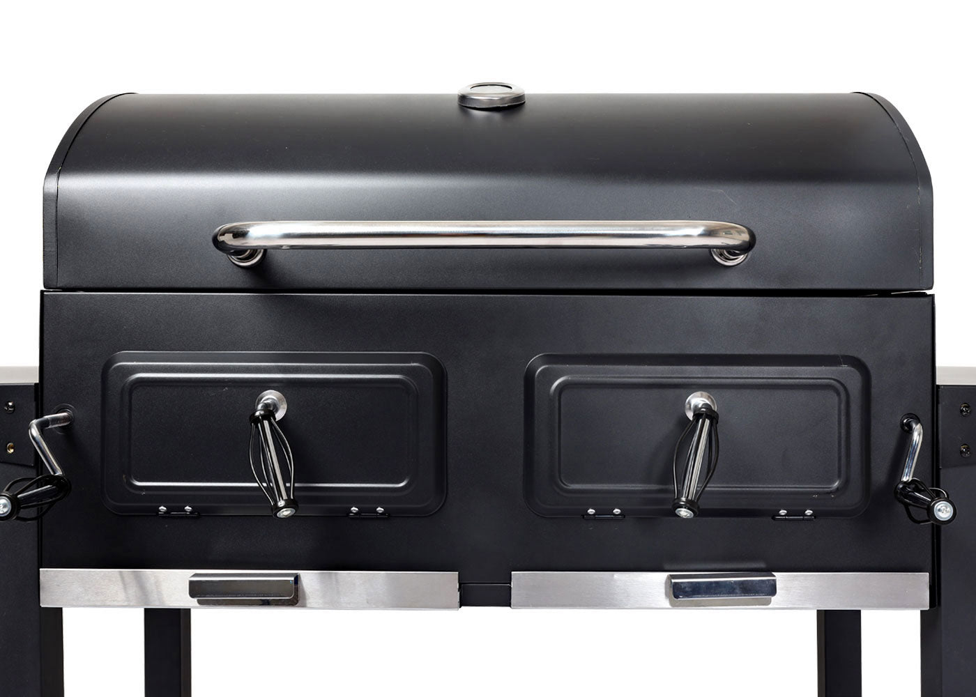 Cosmo Casa - Houtskoolgrill - Grillwagen met Dekselplank - Gemailleerd Staal - 110×153×60 cm - Zwart