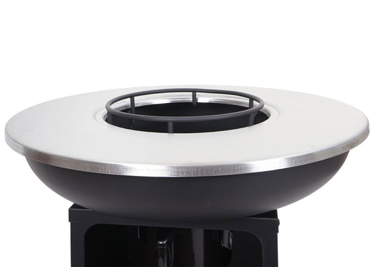 Cosmo Casa - Vuurschaal met Grillplaat - Vuurkorf BBQ Buiten - Staal & RVS - Ø 59 cm - Zwart