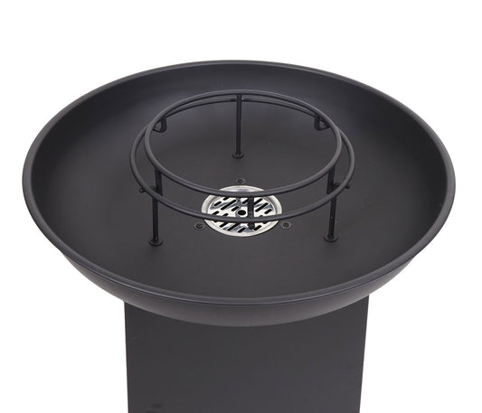 Cosmo Casa - Vuurschaal met Grillplaat - Vuurkorf BBQ Buiten - Staal & RVS - Ø 59 cm - Zwart