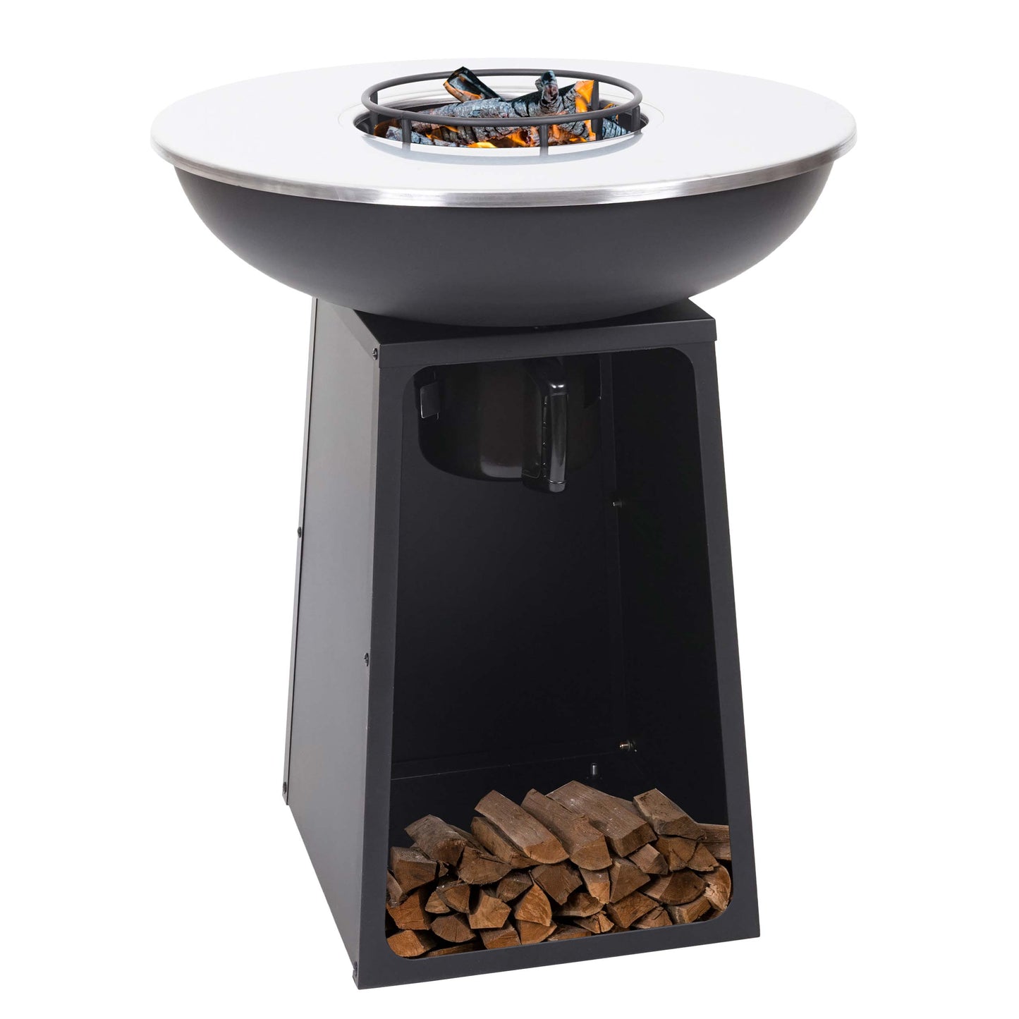 Cosmo Casa - Vuurschaal met Grillplaat - Vuurkorf BBQ Buiten - Staal & RVS - Ø 66 cm - Zwart