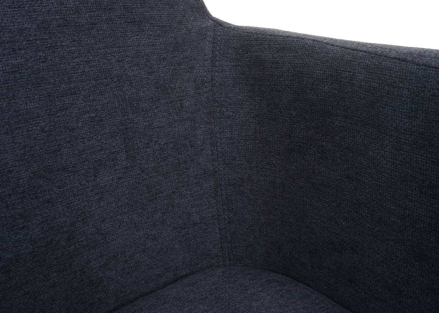 Cosmo Casa - Eetkamerstoel - Gestoffeerd met Armleuningen - Textiel & Metaal - Antraciet