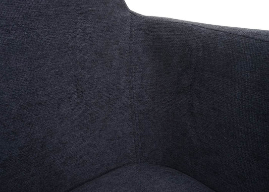 Cosmo Casa - Eetkamerstoel - Gestoffeerd met Armleuningen - Textiel & Metaal - Antraciet