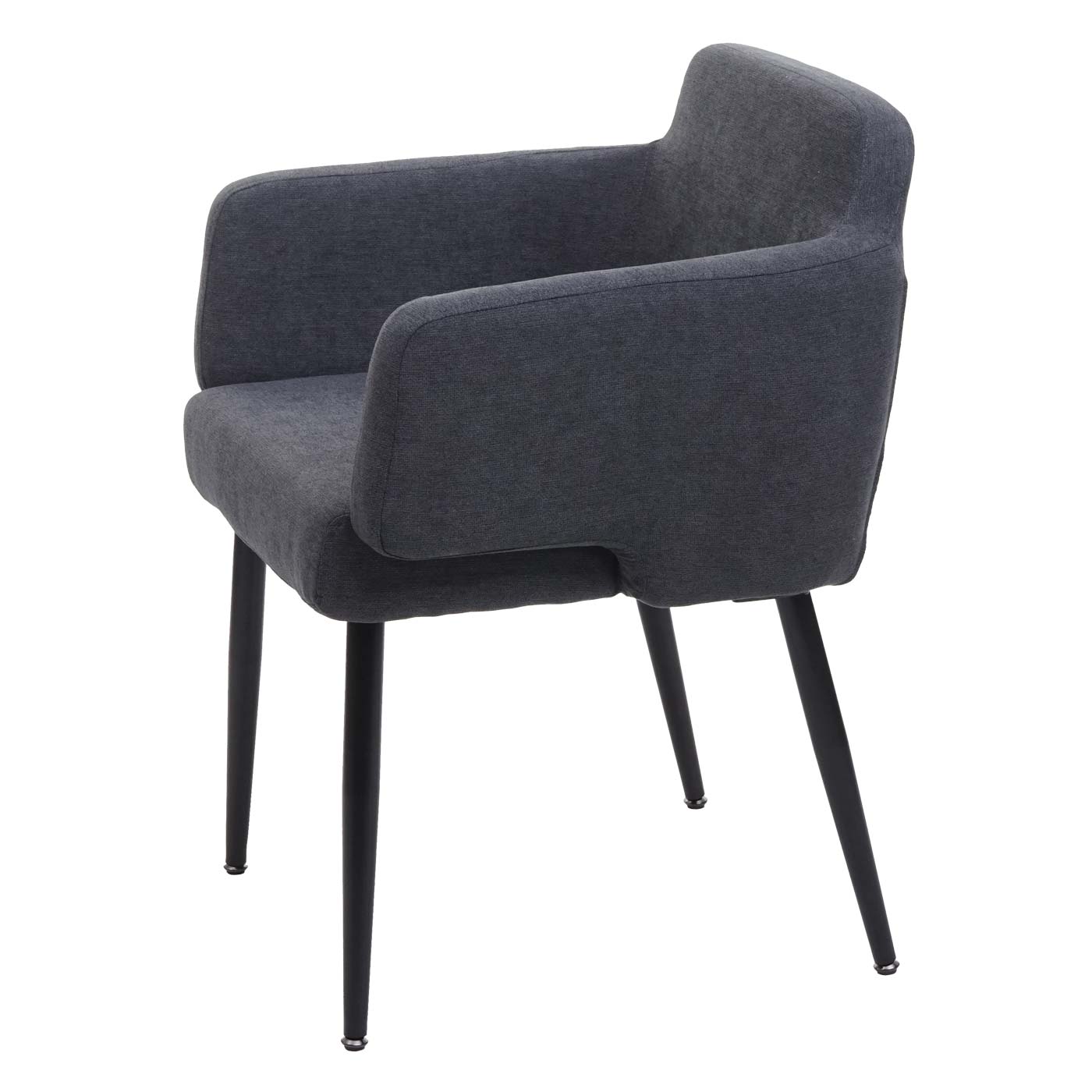 Cosmo Casa - Eetkamerstoel - Gestoffeerd met Armleuningen - Textiel & Metaal - Antraciet