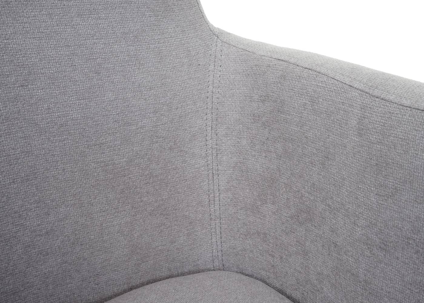 Cosmo Casa - Eetkamerstoel - Gestoffeerd met Armleuningen - Textiel & Metaal - Grijs