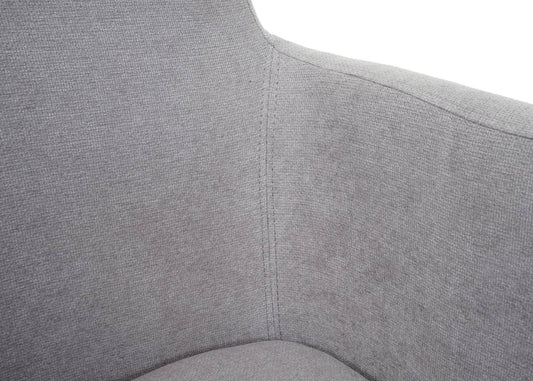 Cosmo Casa - Eetkamerstoel - Gestoffeerd met Armleuningen - Textiel & Metaal - Grijs