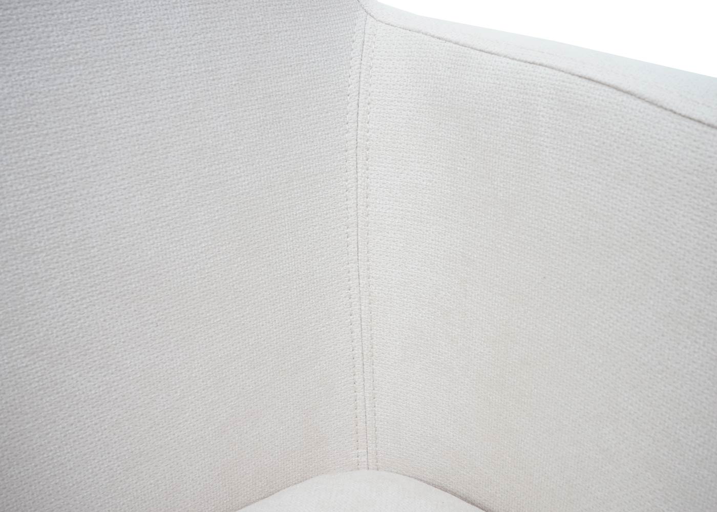 Cosmo Casa - Eetkamerstoel - Gestoffeerd met Armleuningen - Textiel & Metaal - Crèmewit