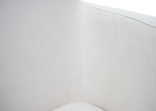 Cosmo Casa - Eetkamerstoel - Gestoffeerd met Armleuningen - Textiel & Metaal - Crèmewit