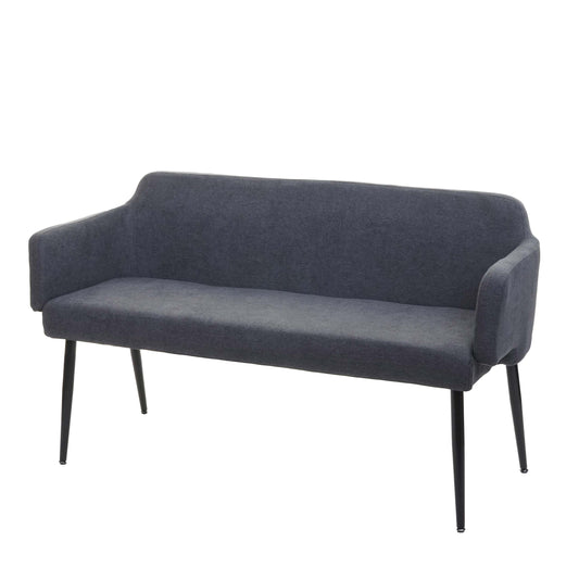 Cosmo Casa - Bank - Gestoffeerd - Textiel - Antraciet - 133 cm